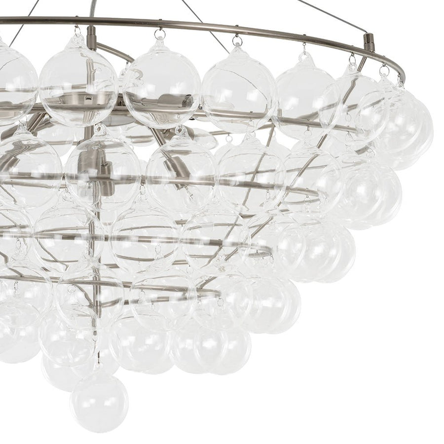 LightFixturesUSA - Oversized 8 - Light Spiral Tiered Clear Glass Bubble Chandelier - Chandelier - Brass - 