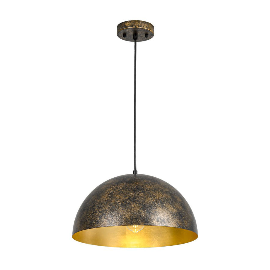 LightFixturesUSA - Oversized Antique Dark Rust Iron Dome Pendant Light - Pendant Light - 15 in. - 