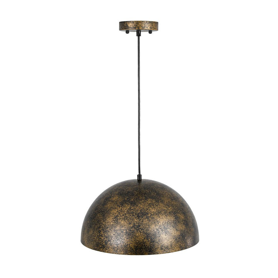 LightFixturesUSA - Oversized Antique Dark Rust Iron Dome Pendant Light - Pendant Light - 15 in. - 
