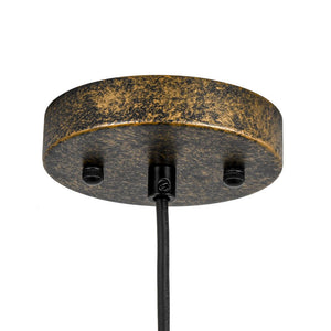LightFixturesUSA - Oversized Antique Dark Rust Iron Dome Pendant Light - Pendant Light - 15 in. - 