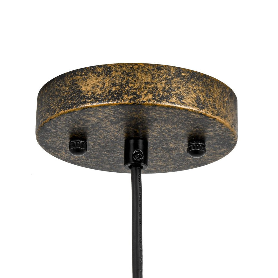 LightFixturesUSA - Oversized Antique Dark Rust Iron Dome Pendant Light - Pendant Light - 15 in. - 
