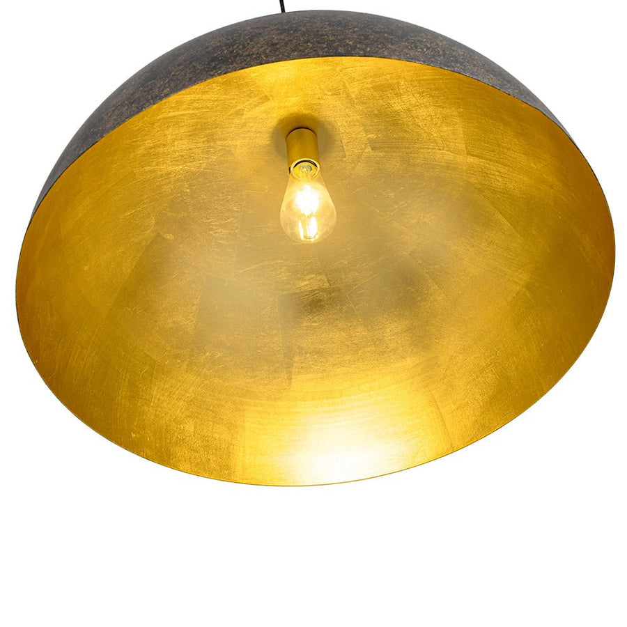 LightFixturesUSA - Oversized Antique Dark Rust Iron Dome Pendant Light - Pendant Light - 15 in. - 