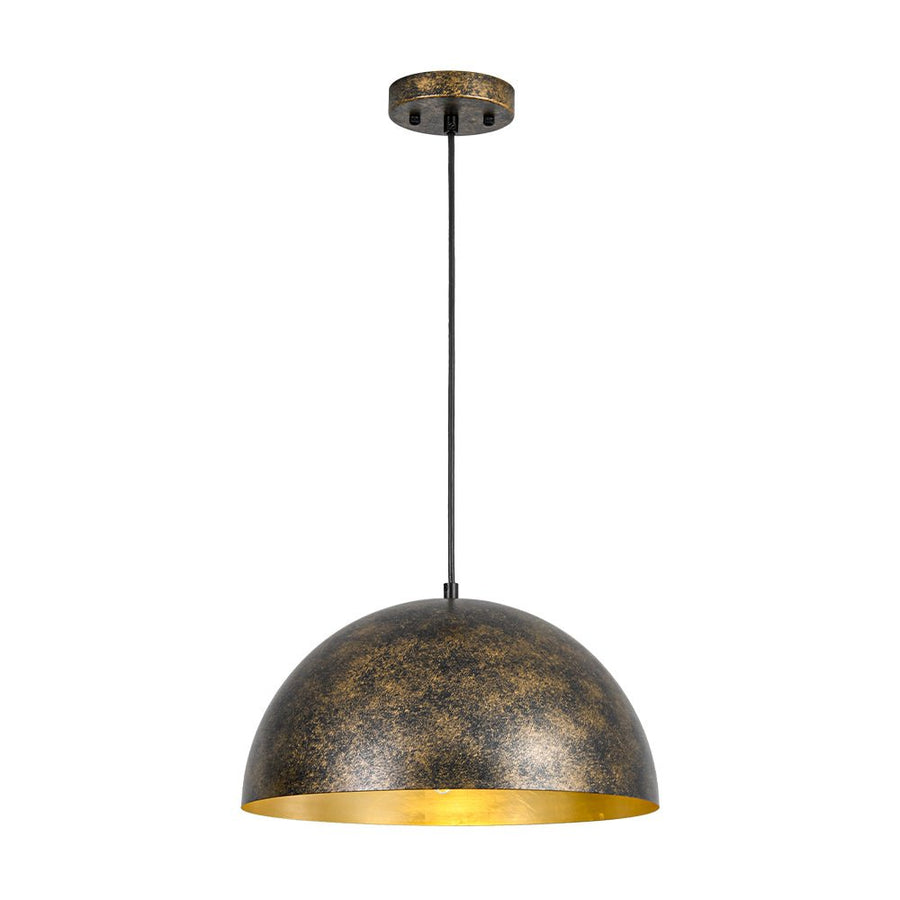 LightFixturesUSA - Oversized Antique Dark Rust Iron Dome Pendant Light - Pendant Light - 15 in. - 