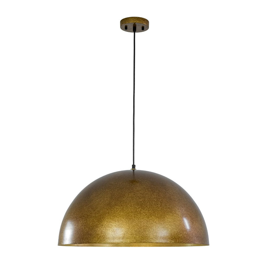 LightFixturesUSA - Oversized Antique Dark Rust Iron Dome Pendant Light - Pendant Light - 15 in./Aged Gold - 