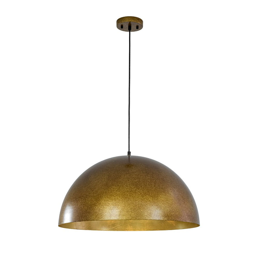 LightFixturesUSA - Oversized Antique Dark Rust Iron Dome Pendant Light - Pendant Light - 15 in./Aged Gold - 