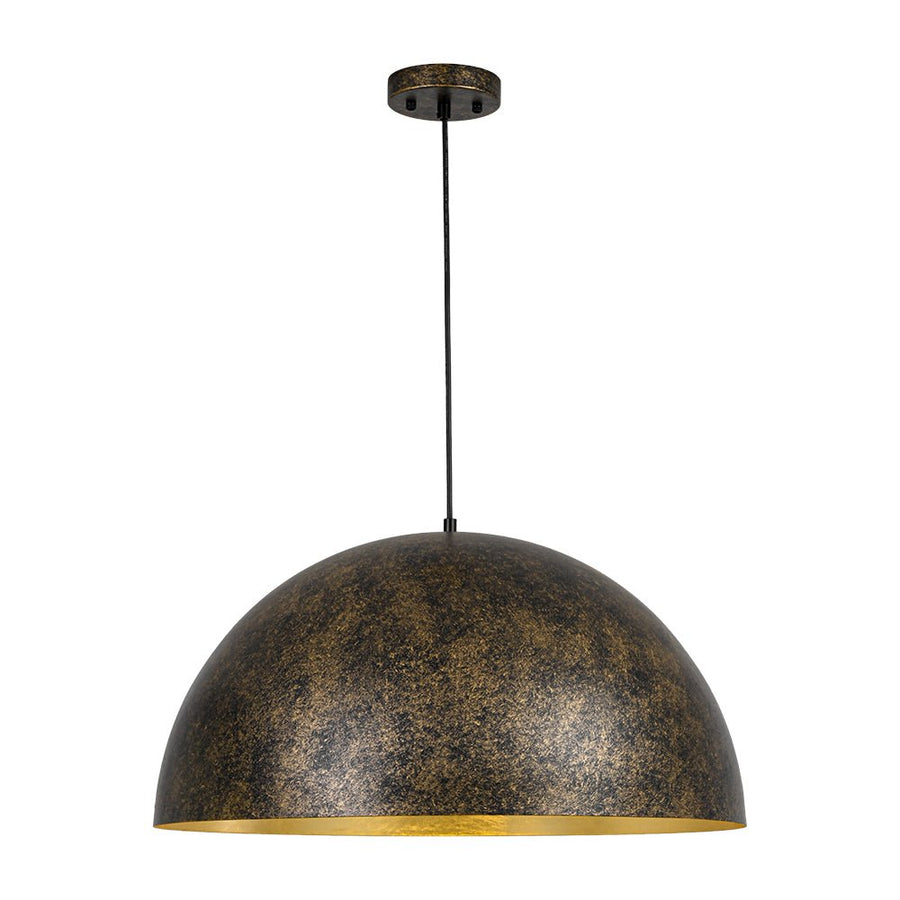 LightFixturesUSA - Oversized Antique Dark Rust Iron Dome Pendant Light - Pendant Light - 23 in. - 