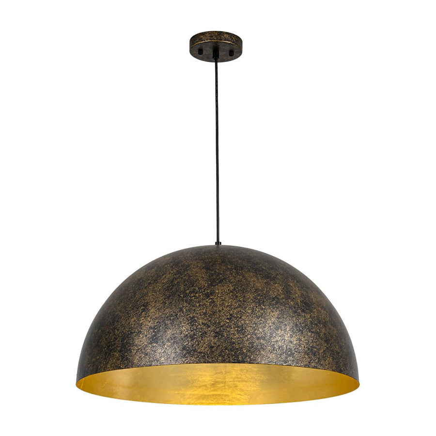 LightFixturesUSA - Oversized Antique Dark Rust Iron Dome Pendant Light - Pendant Light - 23 in. - 