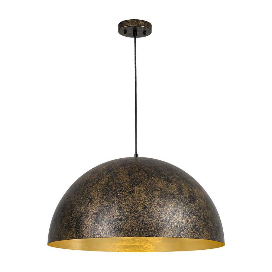 LightFixturesUSA - Oversized Antique Dark Rust Iron Dome Pendant Light - Pendant Light - 23 in. - 