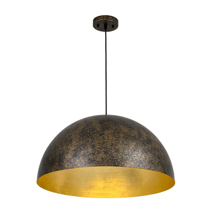 LightFixturesUSA - Oversized Antique Dark Rust Iron Dome Pendant Light - Pendant Light - 23 in. - 