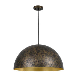 LightFixturesUSA - Oversized Antique Dark Rust Iron Dome Pendant Light - Pendant Light - 23 in. - 