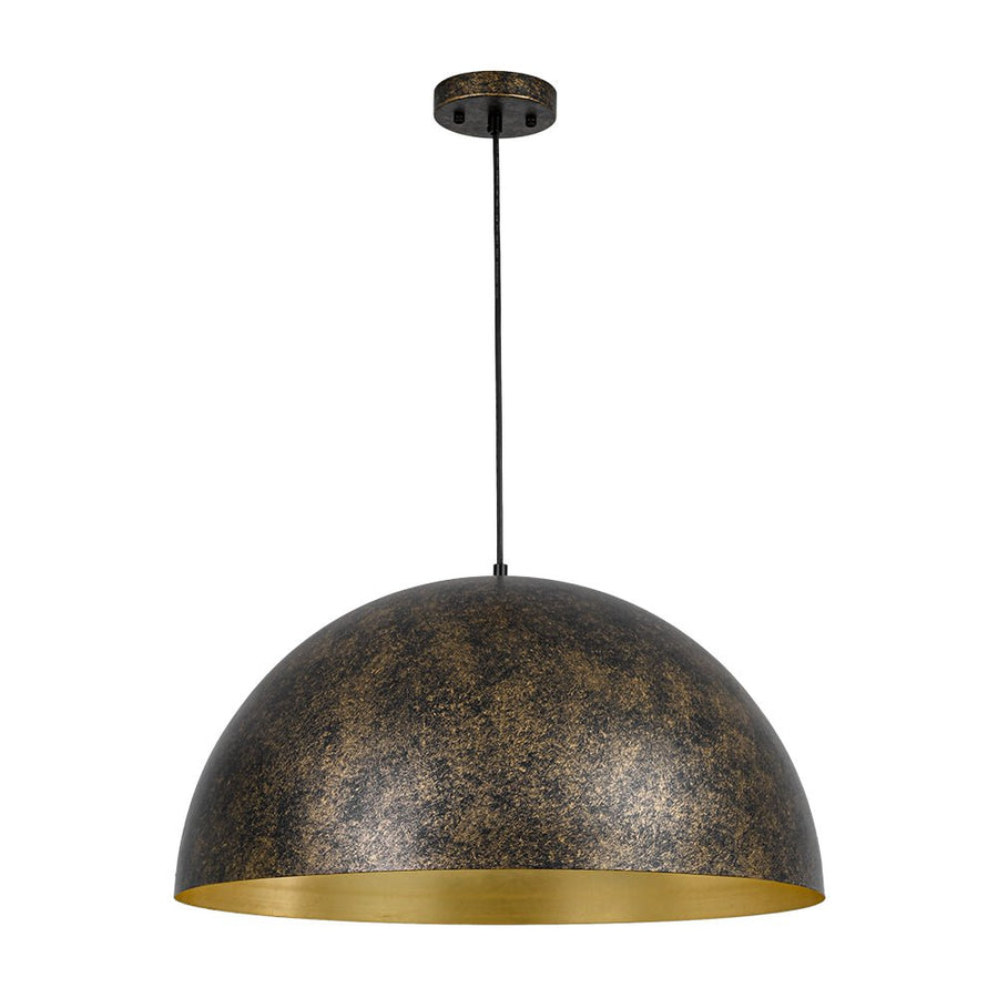 LightFixturesUSA - Oversized Antique Dark Rust Iron Dome Pendant Light - Pendant Light - 23 in. - 