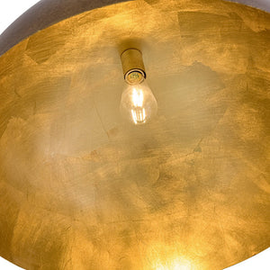 LightFixturesUSA - Oversized Antique Dark Rust Iron Dome Pendant Light - Pendant Light - 23 in./Aged Gold - 