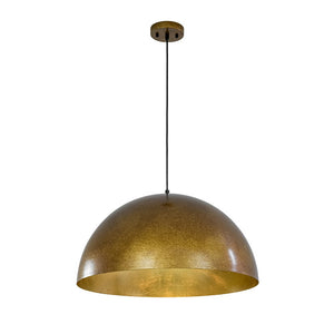 LightFixturesUSA - Oversized Antique Dark Rust Iron Dome Pendant Light - Pendant Light - 23 in./Aged Gold - 