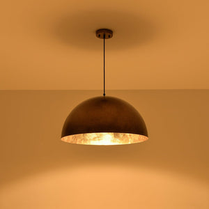 LightFixturesUSA - Oversized Antique Dark Rust Iron Dome Pendant Light - Pendant Light - 23 in./Aged Gold - 