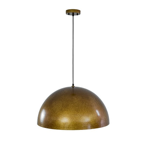 LightFixturesUSA - Oversized Antique Dark Rust Iron Dome Pendant Light - Pendant Light - 23 in./Aged Gold - 