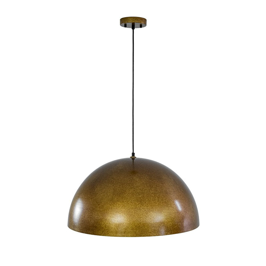 LightFixturesUSA - Oversized Antique Dark Rust Iron Dome Pendant Light - Pendant Light - 23 in./Aged Gold - 