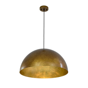 LightFixturesUSA - Oversized Antique Dark Rust Iron Dome Pendant Light - Pendant Light - 23 in./Aged Gold - 
