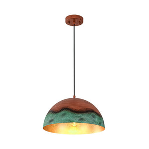 LightFixturesUSA - Oversized Industrial Copper Patina Metal Dome Pendant Light - Pendant Light - 15 in. - 