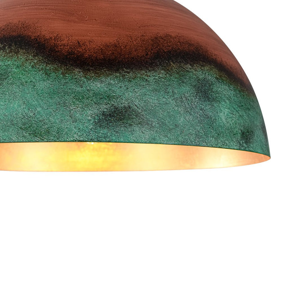 LightFixturesUSA - Oversized Industrial Copper Patina Metal Dome Pendant Light - Pendant Light - 15 in. - 