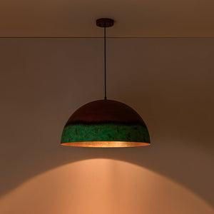 LightFixturesUSA - Oversized Industrial Copper Patina Metal Dome Pendant Light - Pendant Light - 23 in. - 