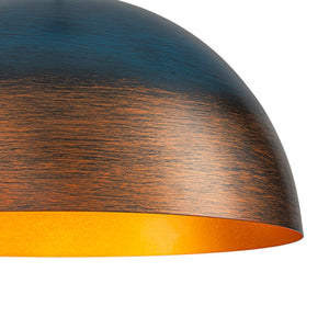 LightFixturesUSA - Oversized Industrial Oxidized Copper Patina Dome Pendant - Pendant Light - 23 in. (Pre - Order & 8 Weeks) - 