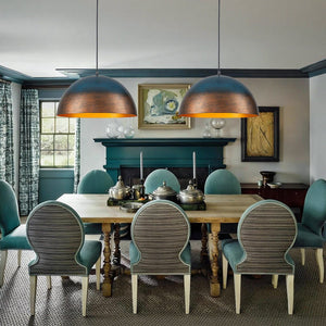 LightFixturesUSA - Oversized Industrial Oxidized Copper Patina Dome Pendant - Pendant Light - 23 in. (Pre - Order & 8 Weeks) - 