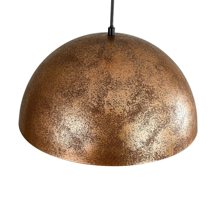 LightFixturesUSA - Oversized Metal Dome Pendant Light - Chandelier - Distressed Gold - 23 in.