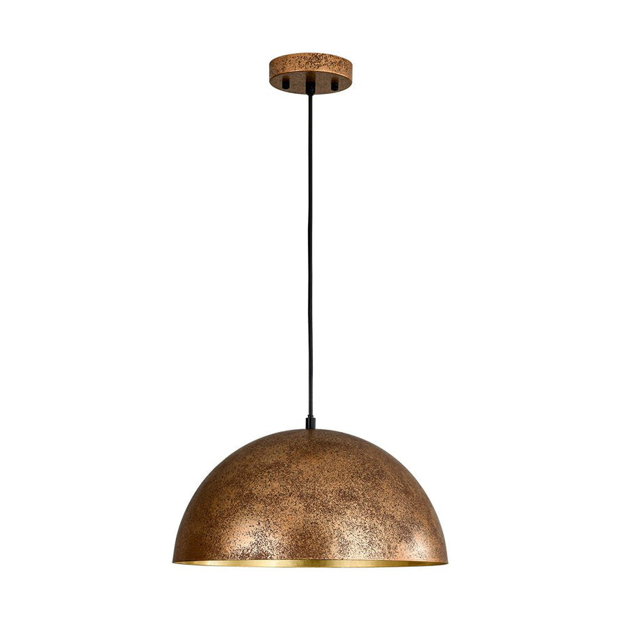 LightFixturesUSA - Oversized Metal Dome Pendant Light - Chandelier - Distressed Gold - 23 in.