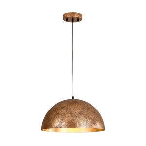 LightFixturesUSA - Oversized Metal Dome Pendant Light - Chandelier - Distressed Gold - 23 in.