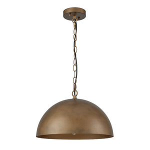 LightFixturesUSA - Oversized Vintage Bronze Metal Dome Pendant Light - Chandelier - 15 in. - 