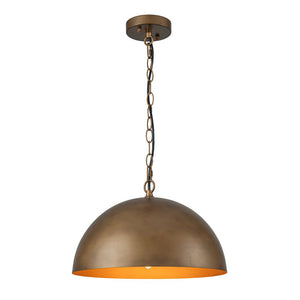 LightFixturesUSA - Oversized Vintage Bronze Metal Dome Pendant Light - Chandelier - 15 in. - 