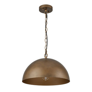 LightFixturesUSA - Oversized Vintage Bronze Metal Dome Pendant Light - Chandelier - 15 in. - 
