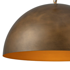 LightFixturesUSA - Oversized Vintage Bronze Metal Dome Pendant Light - Chandelier - 23 in. - 