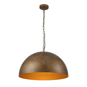 LightFixturesUSA - Oversized Vintage Bronze Metal Dome Pendant Light - Chandelier - 23 in. - 