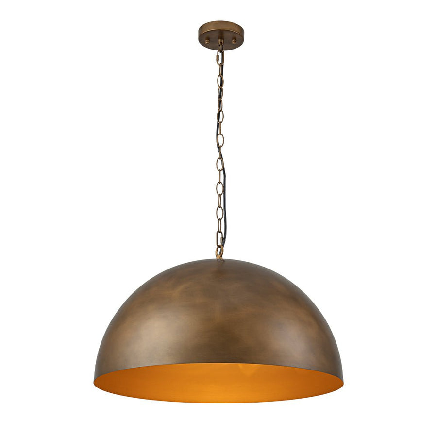 LightFixturesUSA - Oversized Vintage Bronze Metal Dome Pendant Light - Chandelier - 23 in. - 