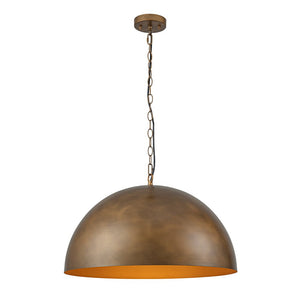 LightFixturesUSA - Oversized Vintage Bronze Metal Dome Pendant Light - Chandelier - 23 in. - 