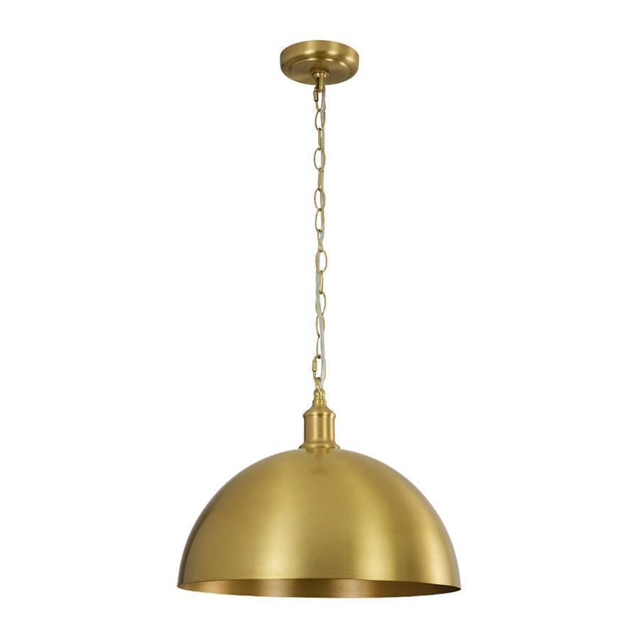 LightFixturesUSA - Oversized Vintage Luxe Brass Wide Iron Dome Pendant - Pendant Light - 15.7 in. - 