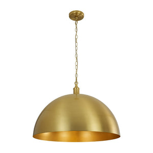 LightFixturesUSA - Oversized Vintage Luxe Brass Wide Iron Dome Pendant - Pendant Light - 15.7 in. - 