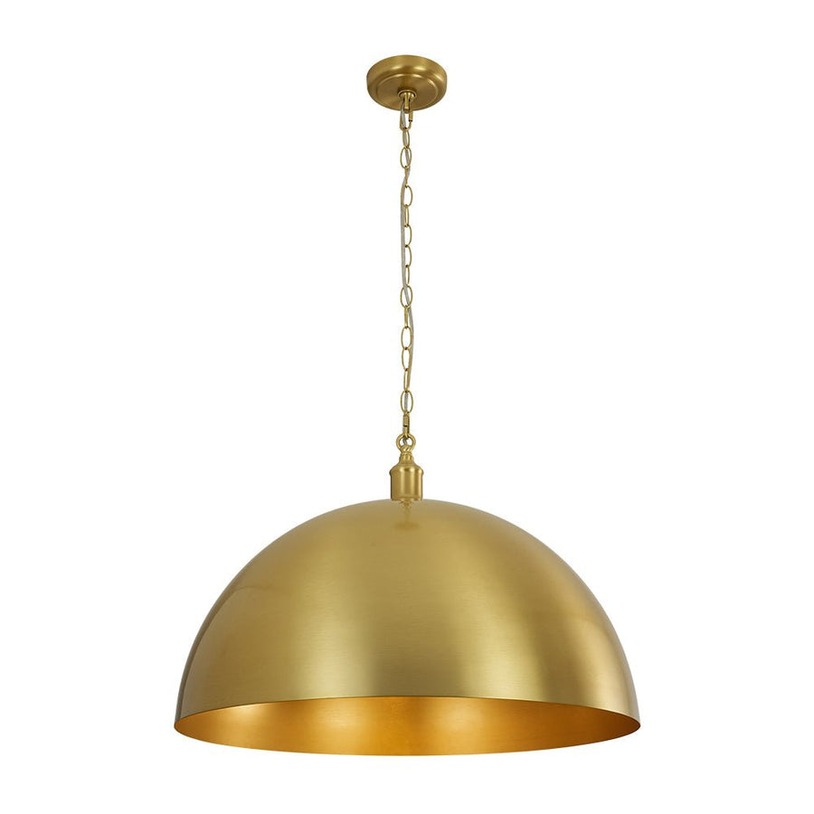 LightFixturesUSA - Oversized Vintage Luxe Brass Wide Iron Dome Pendant - Pendant Light - 15.7 in. - 