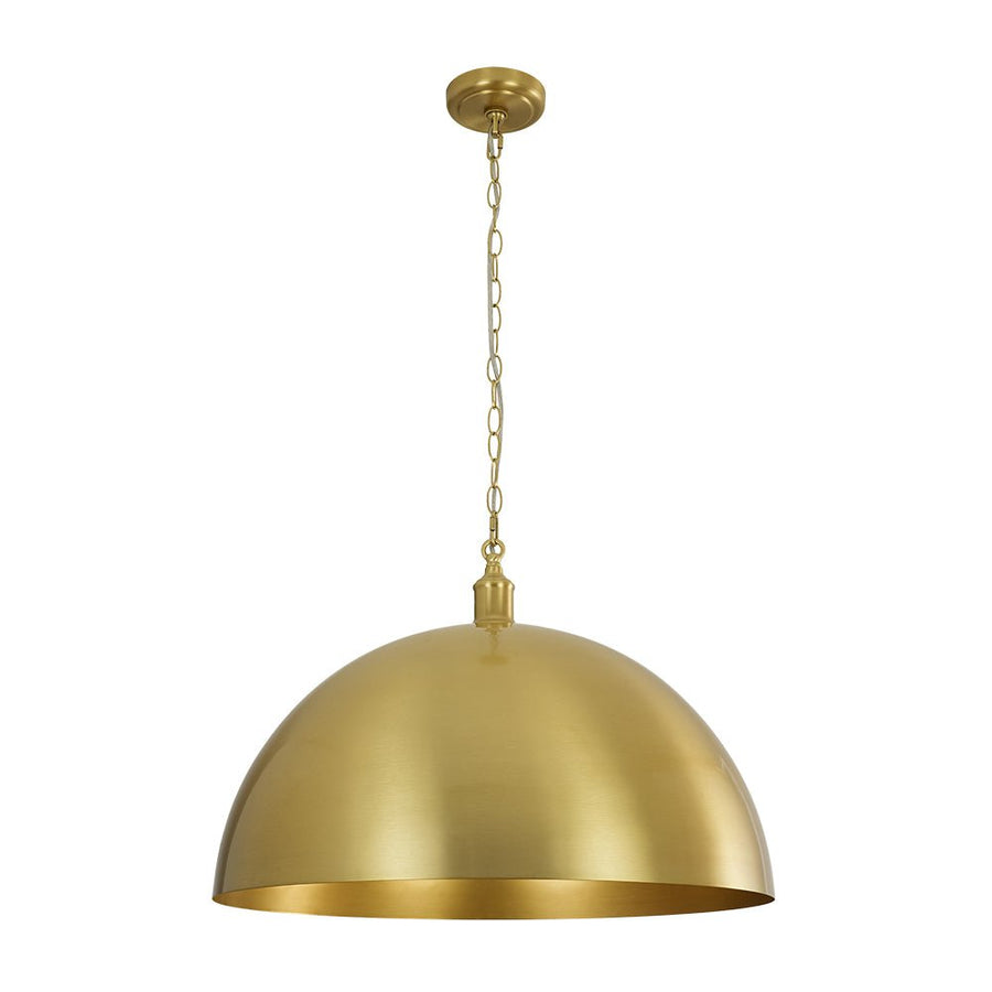 LightFixturesUSA - Oversized Vintage Luxe Brass Wide Iron Dome Pendant - Pendant Light - 15.7 in. - 