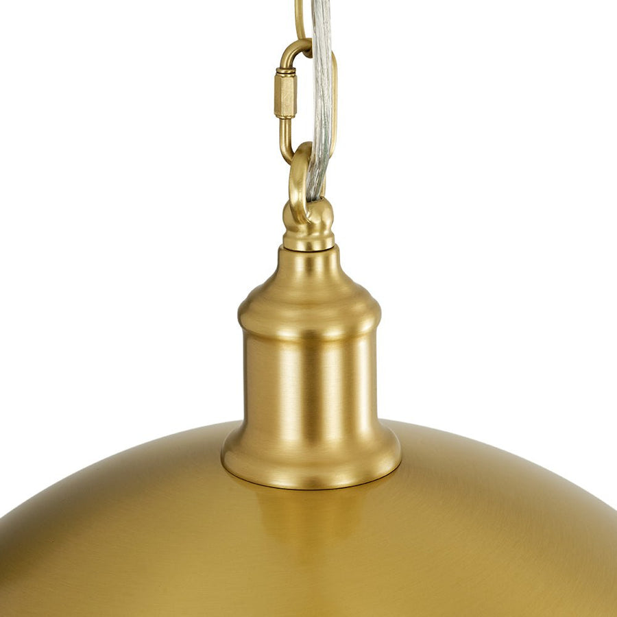 LightFixturesUSA - Oversized Vintage Luxe Brass Wide Iron Dome Pendant - Pendant Light - 15.7 in. - 