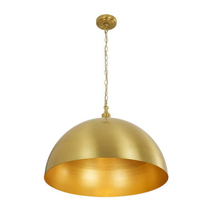 LightFixturesUSA - Oversized Vintage Luxe Brass Wide Iron Dome Pendant - Pendant Light - 15.7 in. - 