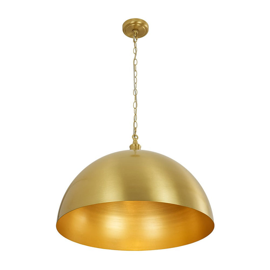 LightFixturesUSA - Oversized Vintage Luxe Brass Wide Iron Dome Pendant - Pendant Light - 15.7 in. - 
