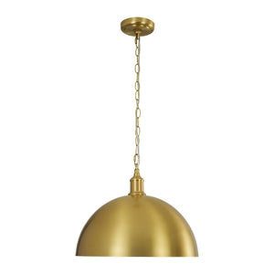 LightFixturesUSA - Oversized Vintage Luxe Brass Wide Iron Dome Pendant - Pendant Light - 15.7 in. - 