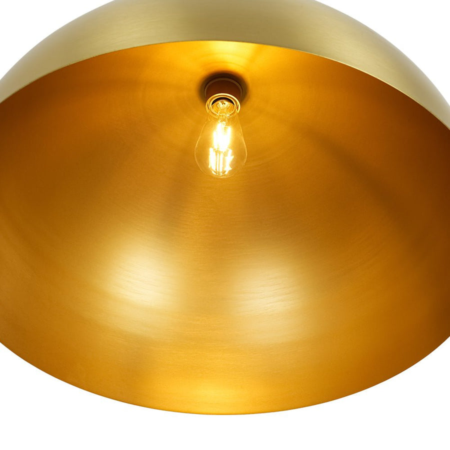 LightFixturesUSA - Oversized Vintage Luxe Brass Wide Iron Dome Pendant - Pendant Light - 15.7 in. - 