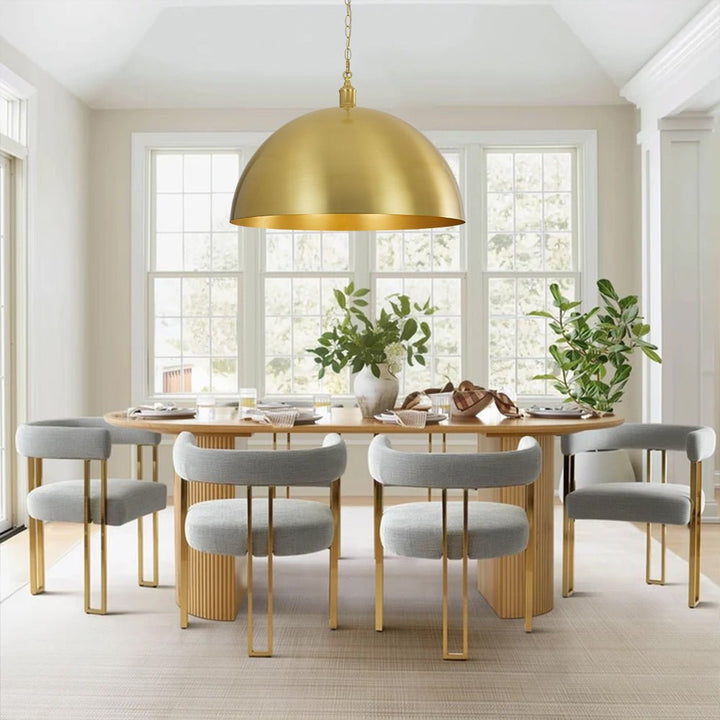 LightFixturesUSA - Oversized Vintage Luxe Brass Wide Iron Dome Pendant - Pendant Light - 23.6 in. - 