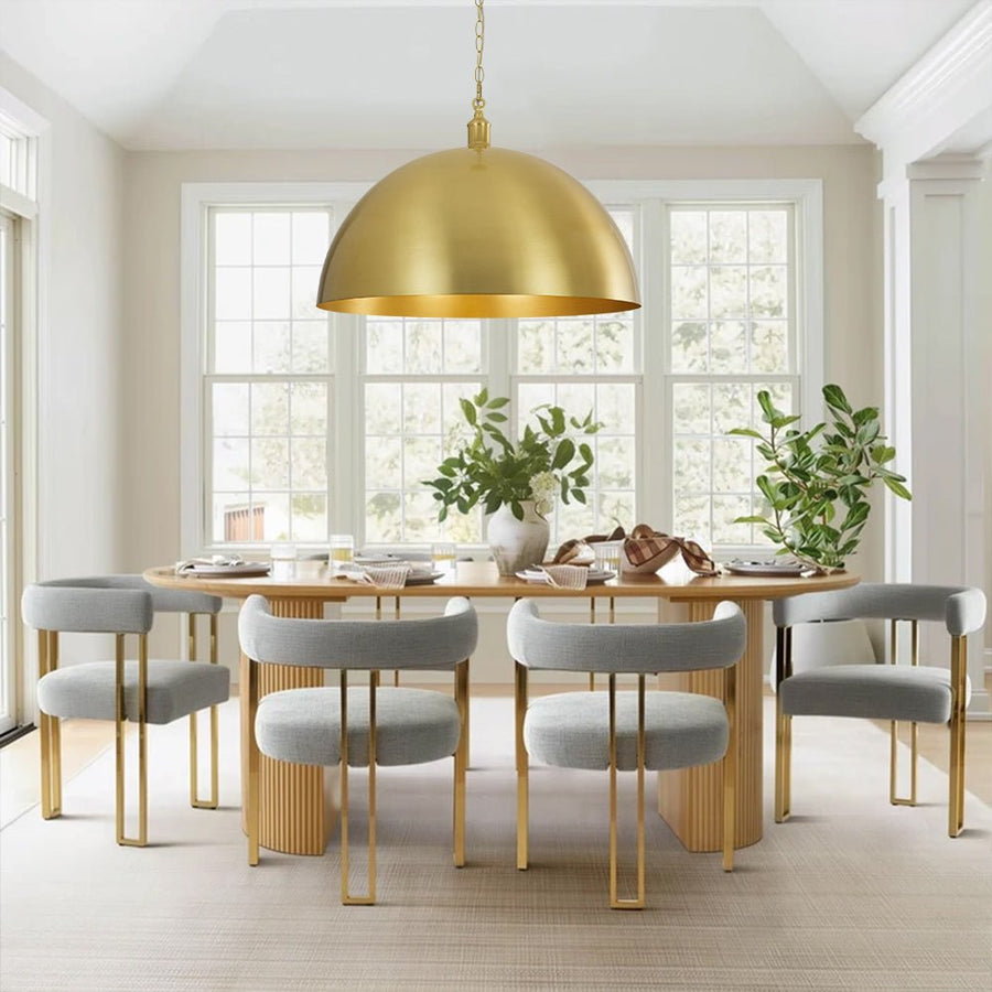 LightFixturesUSA - Oversized Vintage Luxe Brass Wide Iron Dome Pendant - Pendant Light - 23.6 in. - 