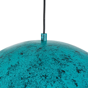 LightFixturesUSA - Oxidized Copper Verdigris Turquoise Metal Dome Pendant - Pendant Light - 23.6 in - 