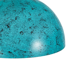 LightFixturesUSA - Oxidized Copper Verdigris Turquoise Metal Dome Pendant - Pendant Light - 23.6 in - 