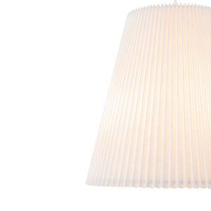 LightFixturesUSA - Pleated White Linen Conical Drum Cage Pendant Light - Ceiling Light - 17.7 in - 